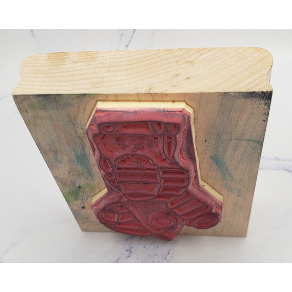 Baseball Cap Little Boy Benny Bear D.O.T.S. Wood Mounted Rubber Stamp - Picture 2 of 7